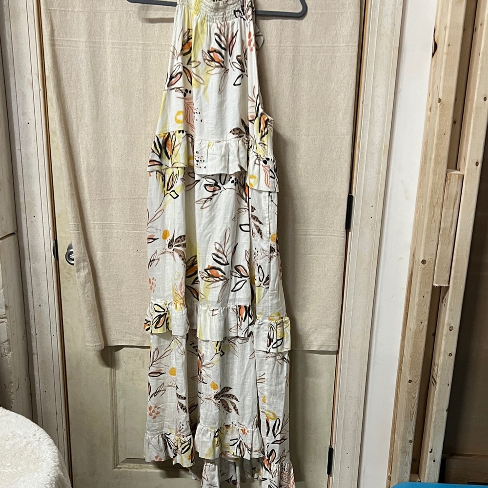 Free People Floral Halter Maxi Dress